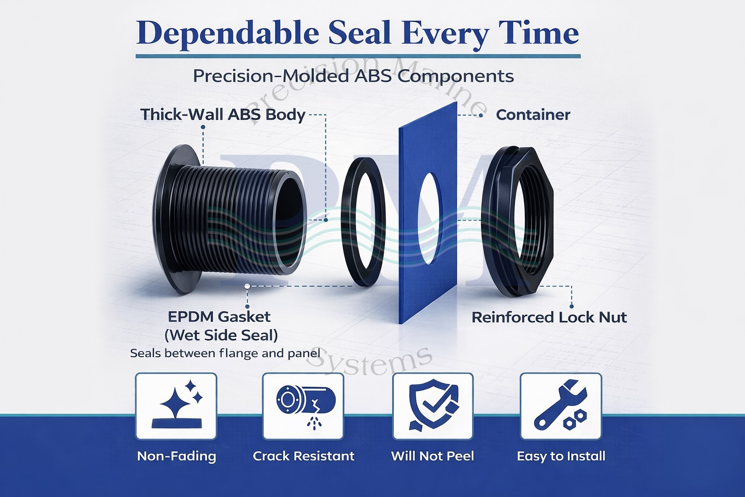 2″ Bulkhead Fitting – Slip x Slip – ABS Tank Aquarium 12 Pack | American Made