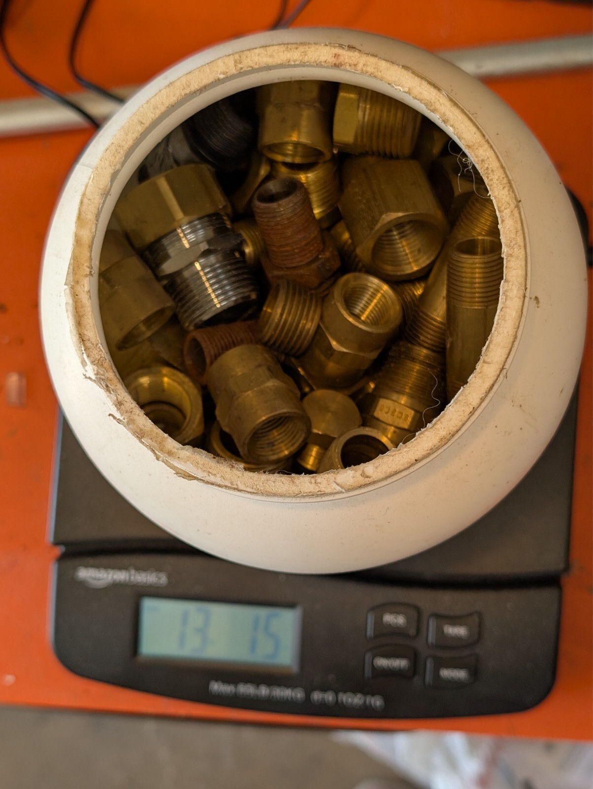 13 pounds of Brass fittings: 90 degree, nipples, 3/4″, 1/2″, valves, TAKE A LOOK