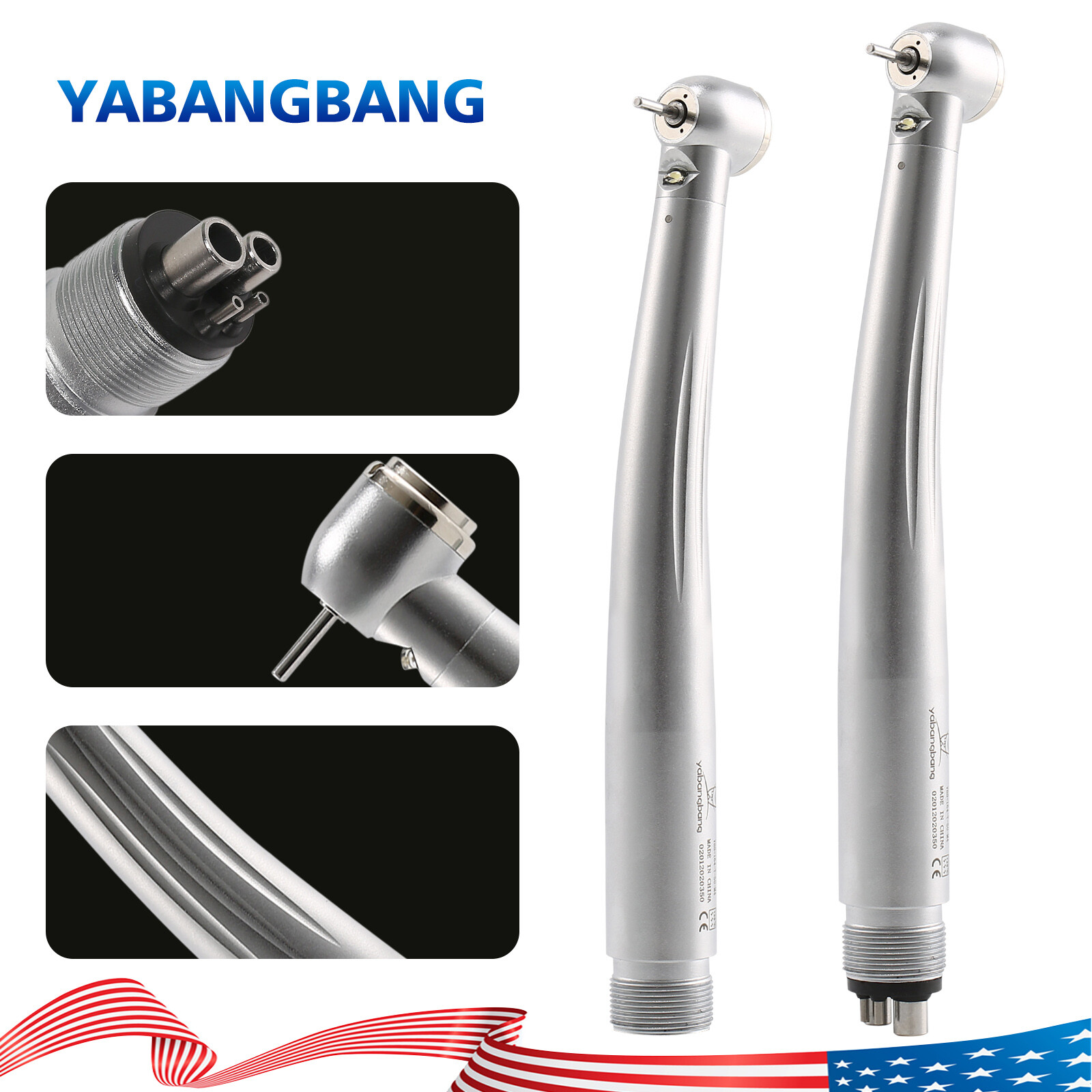 Dental PANA Max High Speed LED Handpieces NSK Type Internal Triple Spray Push US
