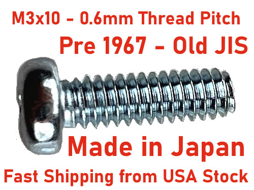 Pre 1967 JIS M3x6 M3x10 0.6mm Thread Pitch Screws – Made in JAPAN Ships from USA