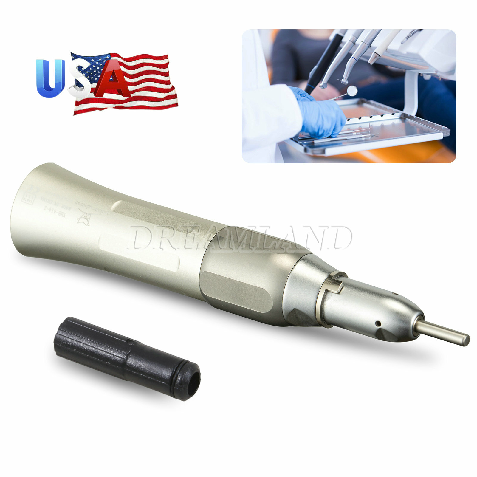 Dental Low Speed Handpiece 1:1 Direct drive Straight Nose Cone Fit NSK