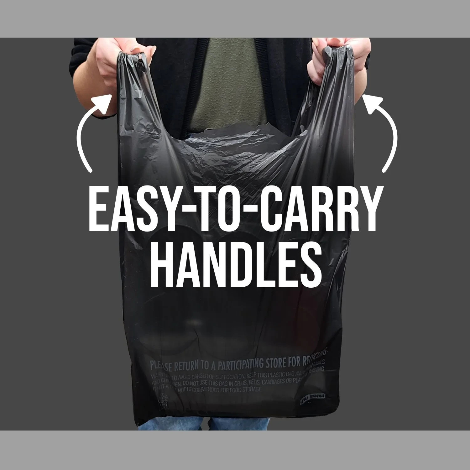 Black T-Shirt Carryout Bags, 11.5″ x 6.5″ x 22″ 1000 ct.