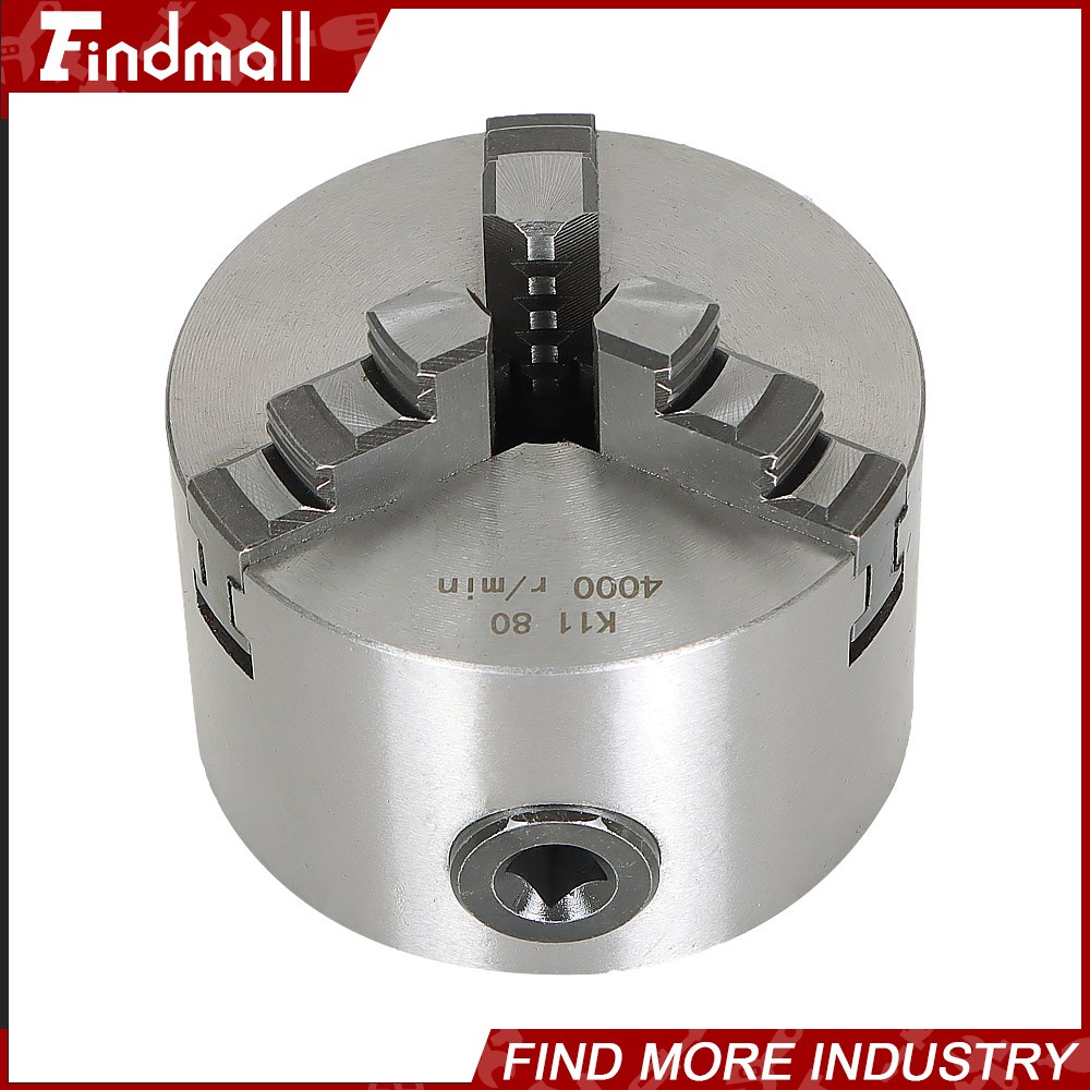 K11-80 Self-centering Lathe Drilling Part 80mm 3 Jaw Lathe Chuck Manual Chuck 3″