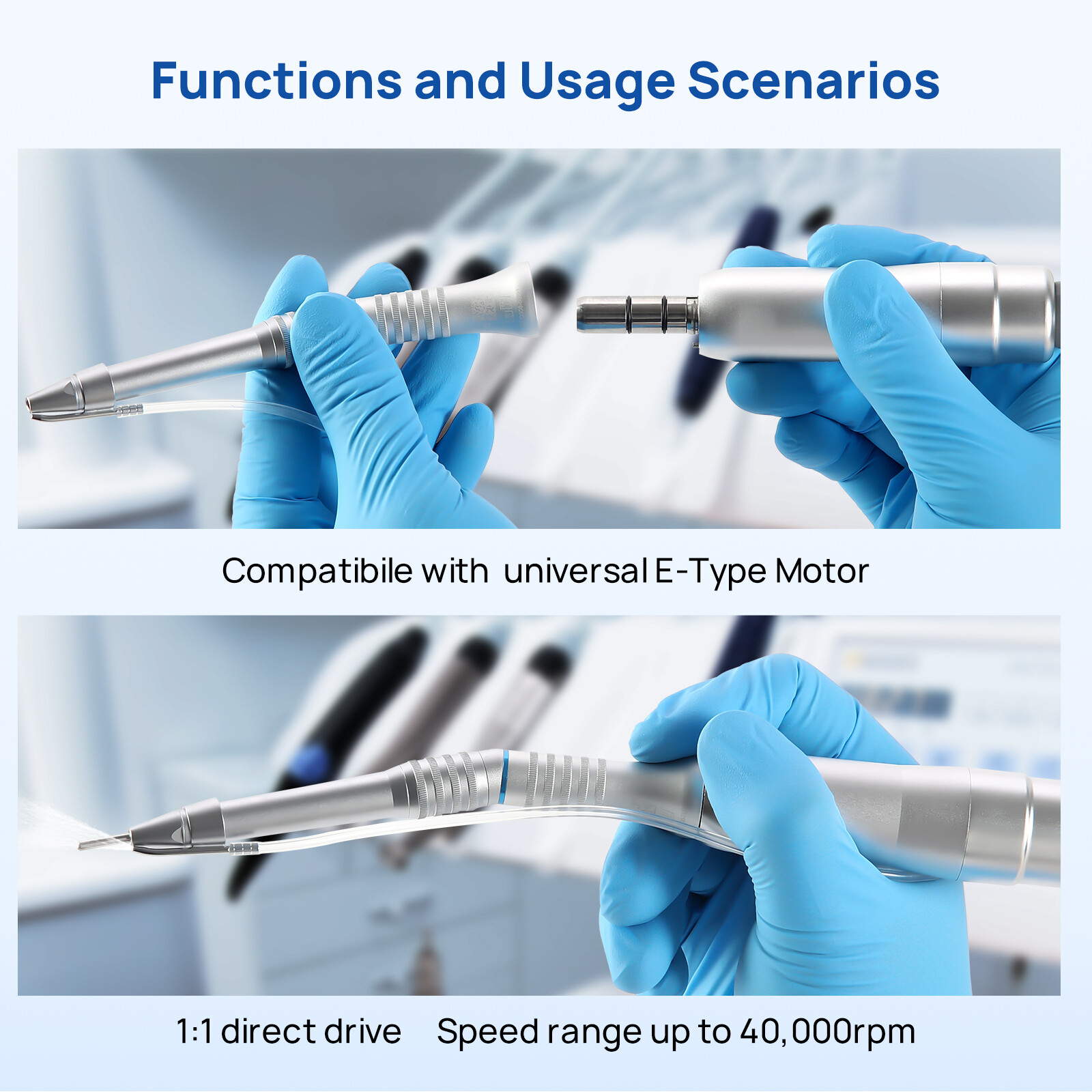 COXO CX235-2S Dental 20° Straight Low-speed Handpiece 1:1 External