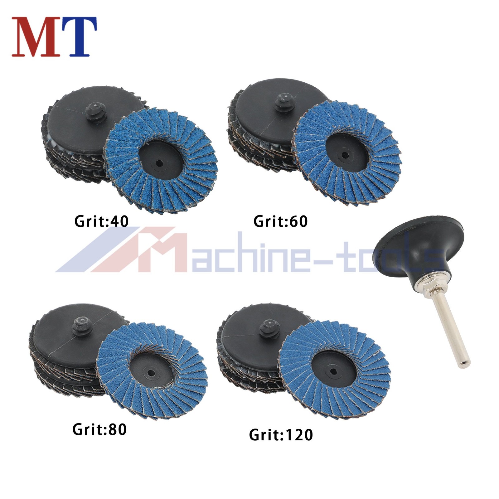 20 Pack 2 Inch 40/60/80/120 Grit Mixed Curved Sanding Discs Set for Die Grinder