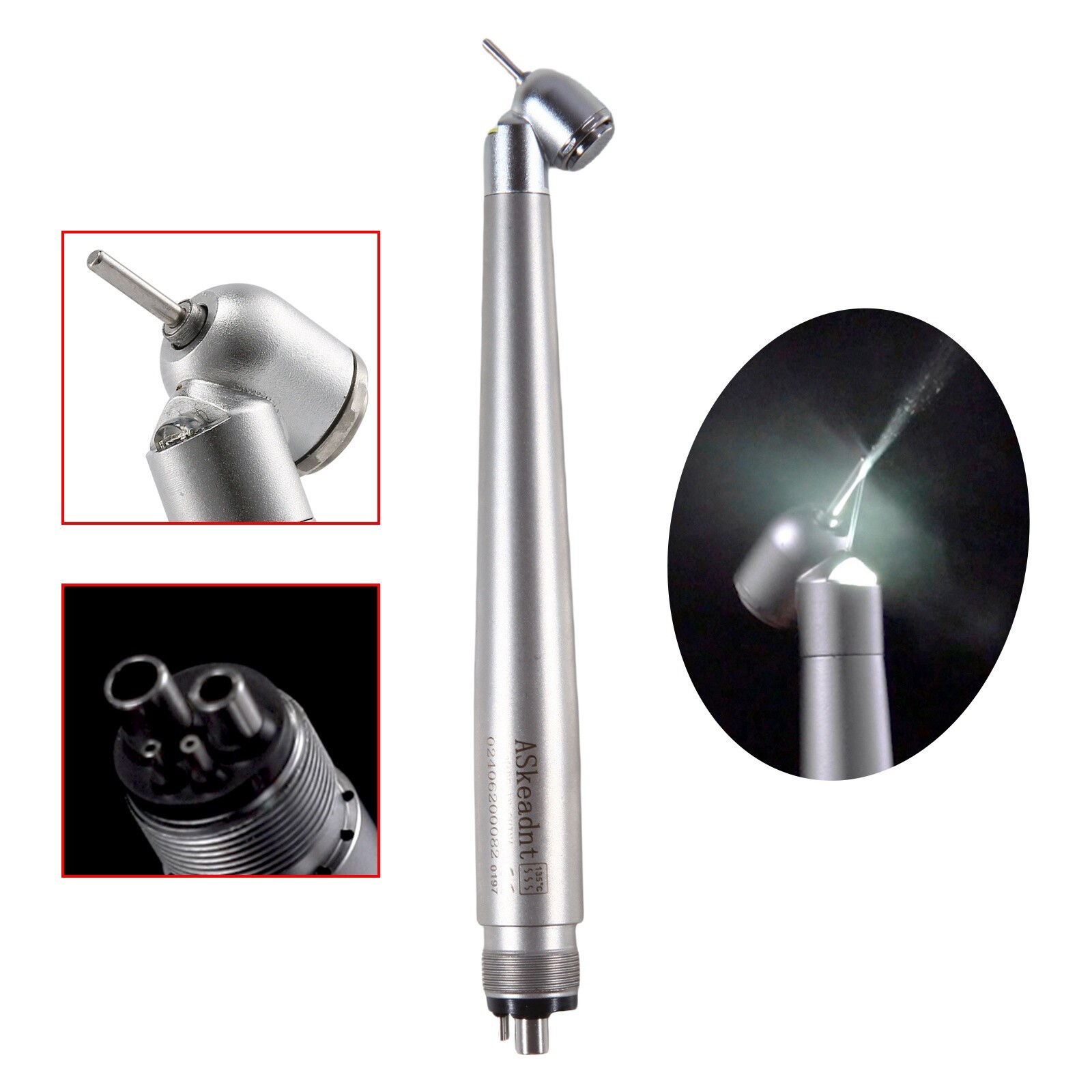 Dental 45° LED Optic High Speed Handpiece E-generator 4 Hole for NSK ASkeadnt