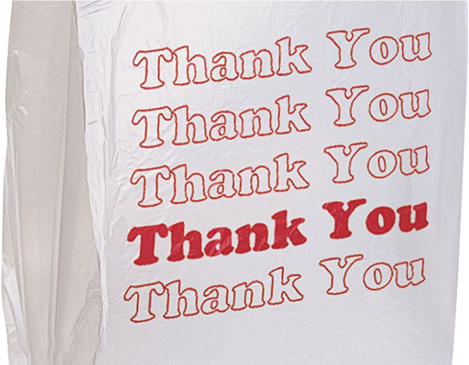 Plastic Bags Grocery Thank You 1000 T-Shirt Supermarket 11 ½ x 6 x 21″ Shopping