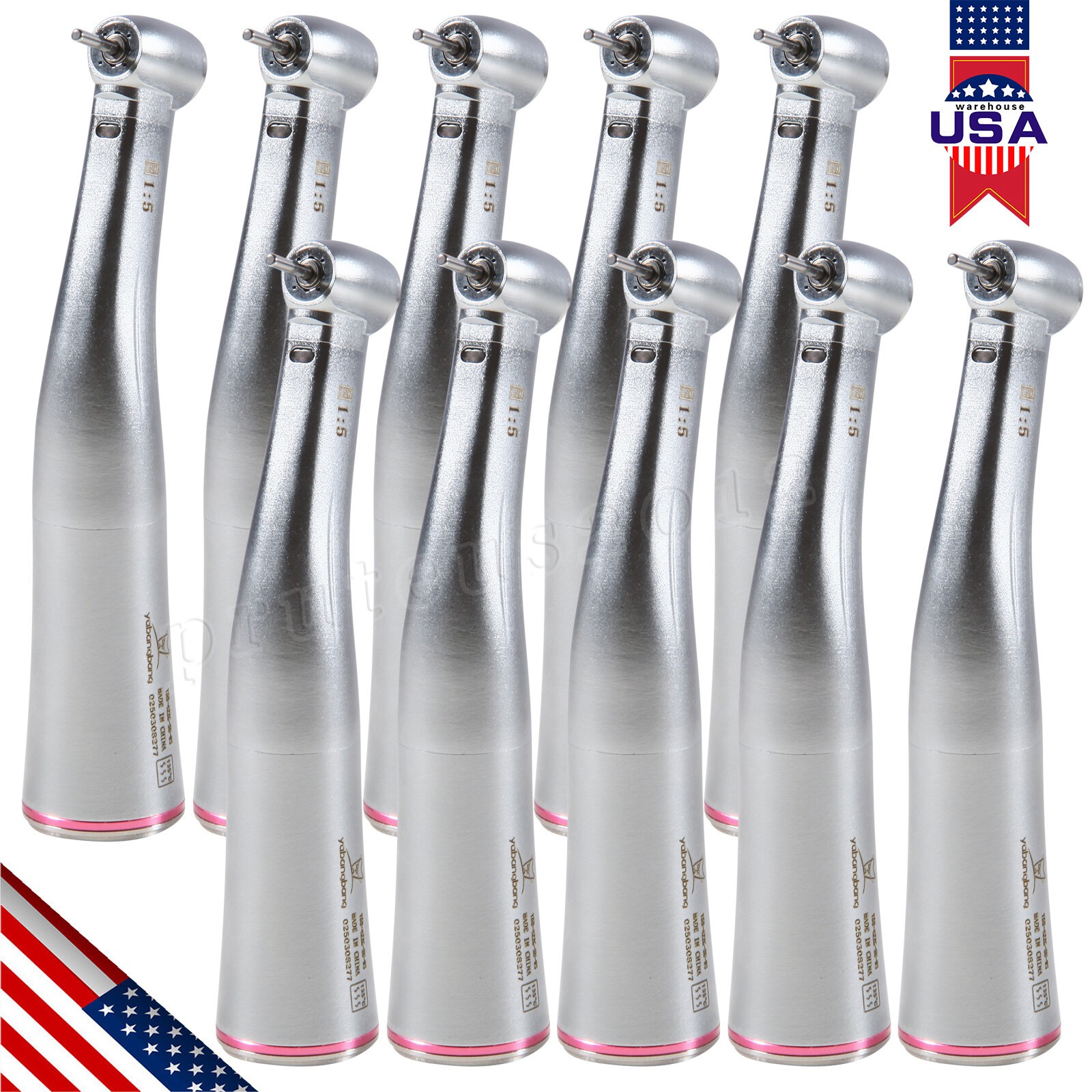 Dental 1:5 LED Fiber Optic Contra Angle Handpiece Standard Fit NSK Ti-MAX X95L
