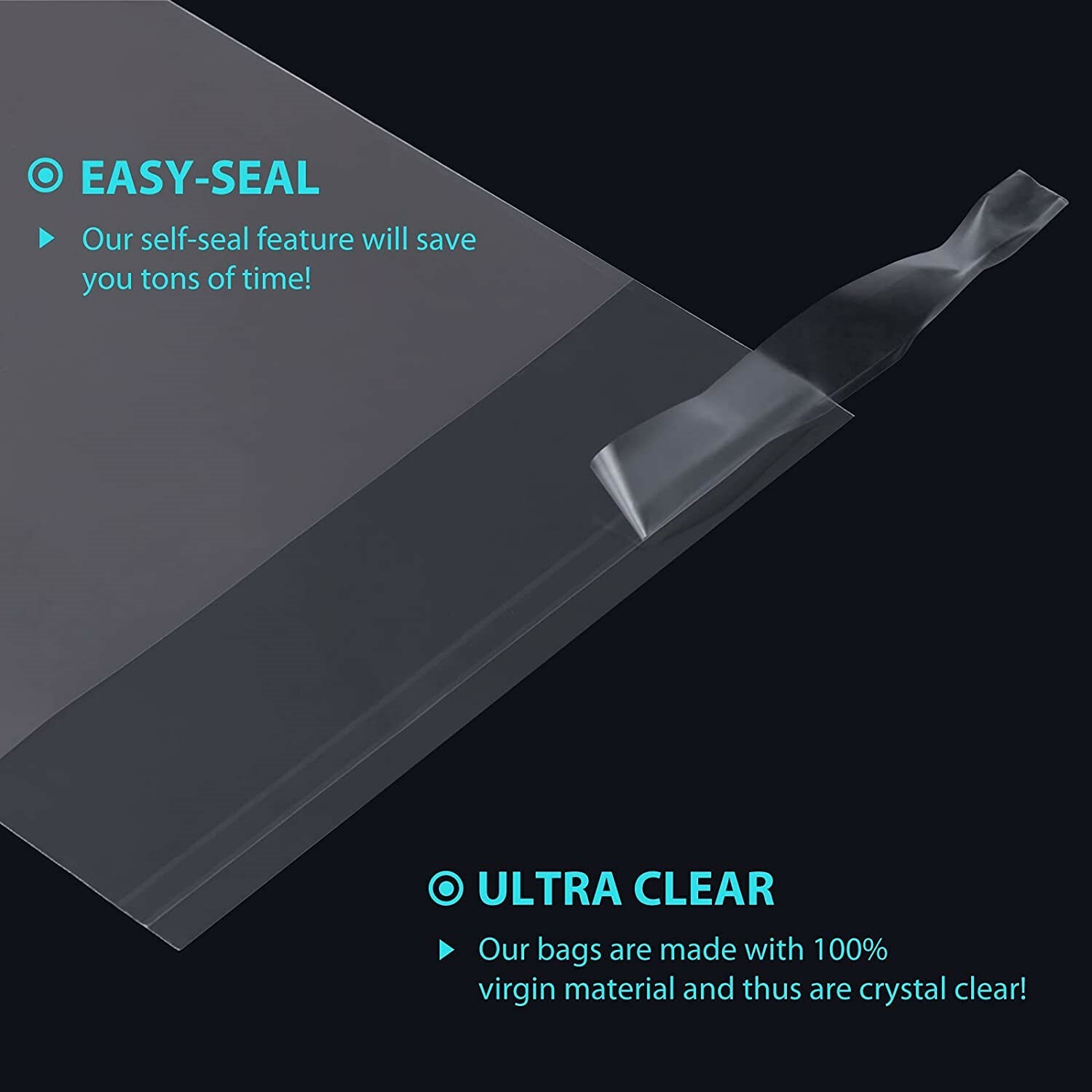 100 Food Grade 5×7 Clear Self Seal Resealable OPP Cellophane Poly Bags