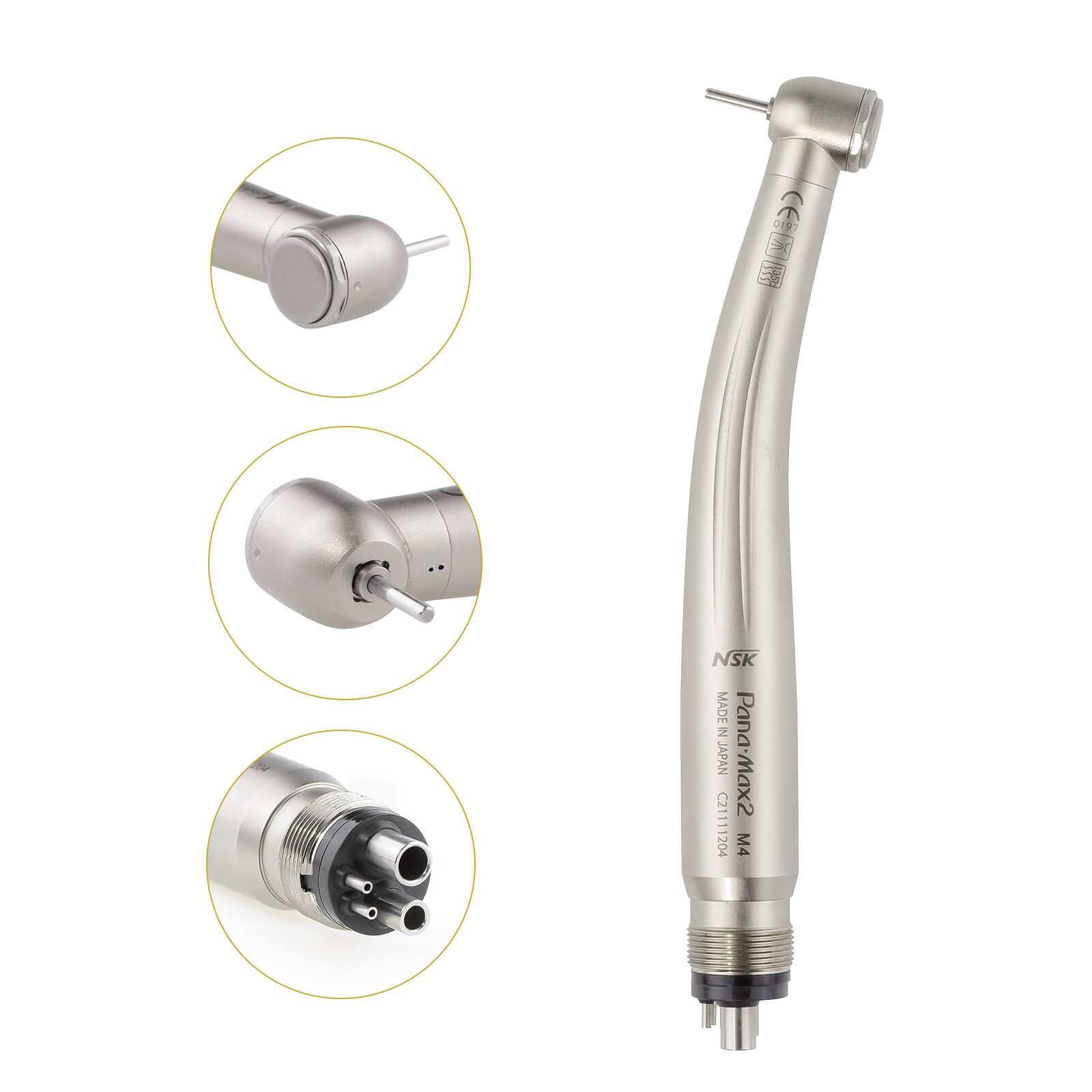 Dental Pana Max2 High Speed Handpiece with LED Light Single Water Spray 4H