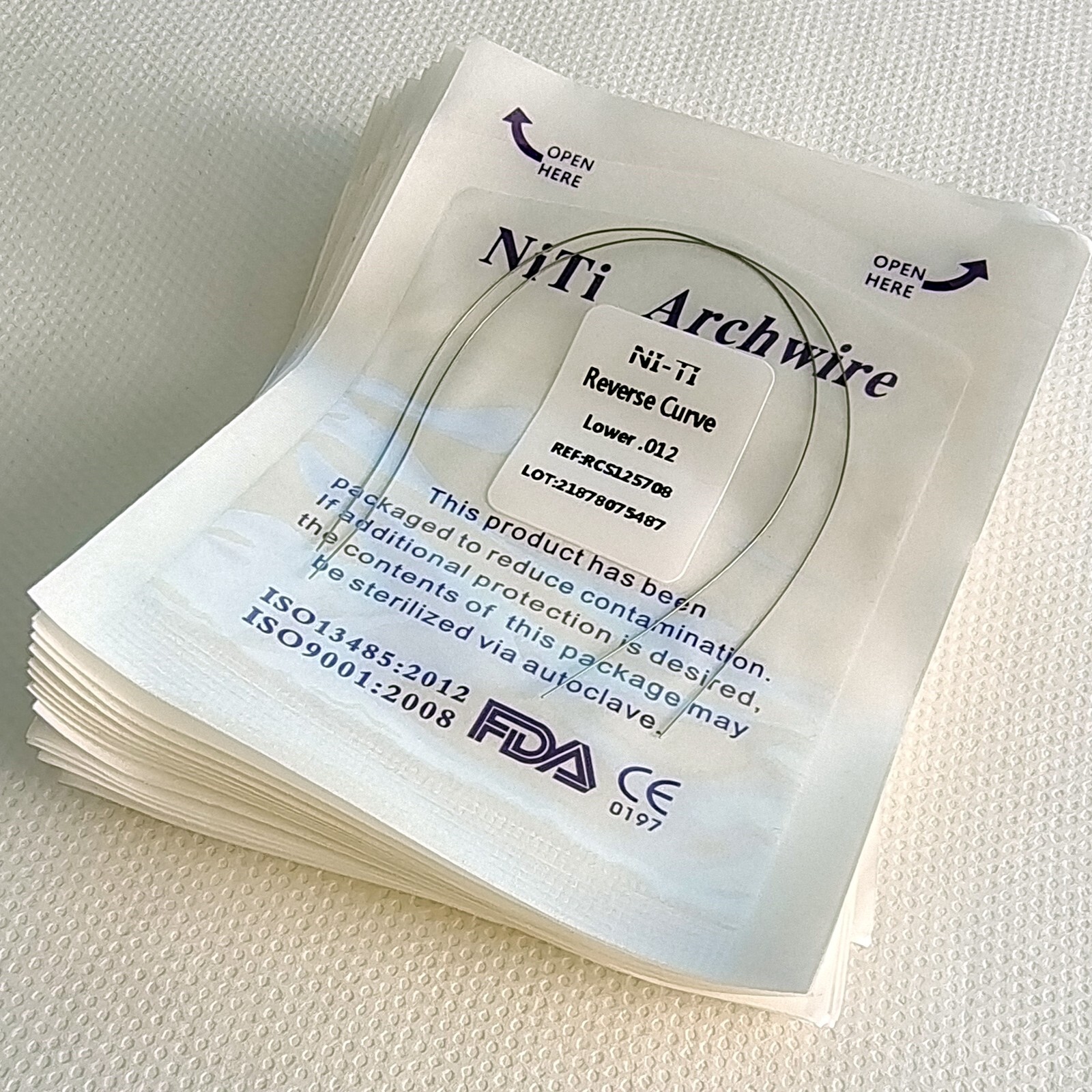 20packs Dental Arcos de Ortodoncia NITI Alambre de Arco de Curva Inversa