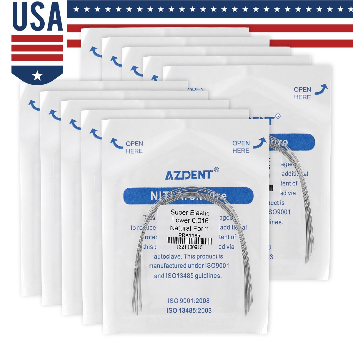 AZDENT Dental Orthodontic Round Arch Wires Heat Thermal Activated Niti 10pc/pack