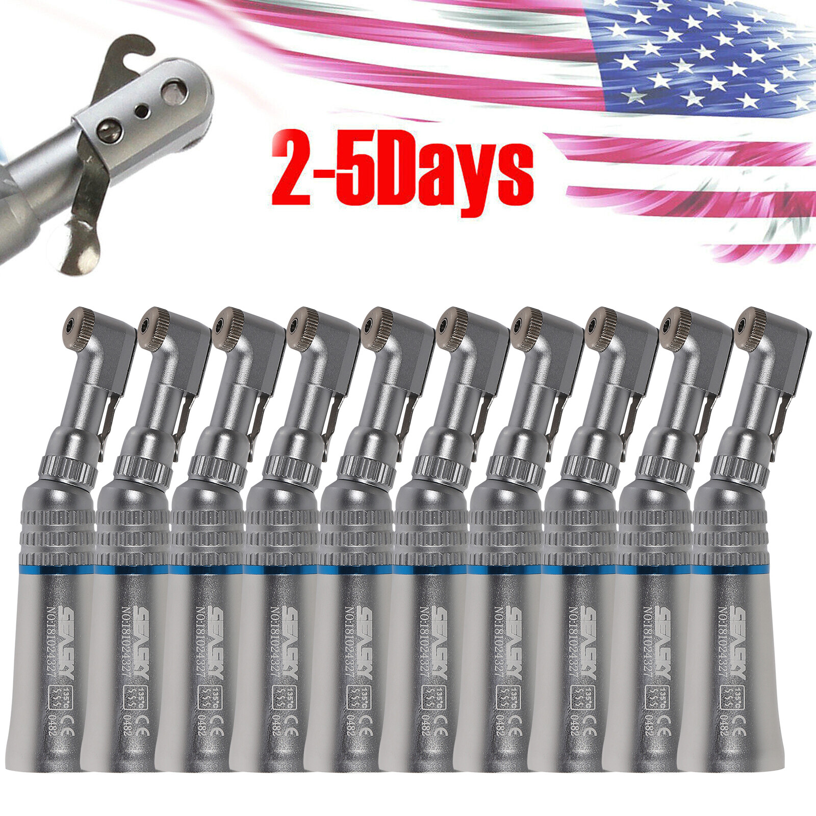 10* Dental Slow Low Speed Handpiece Contra Angle E-Type Latch NSK Style Φ2.35mm