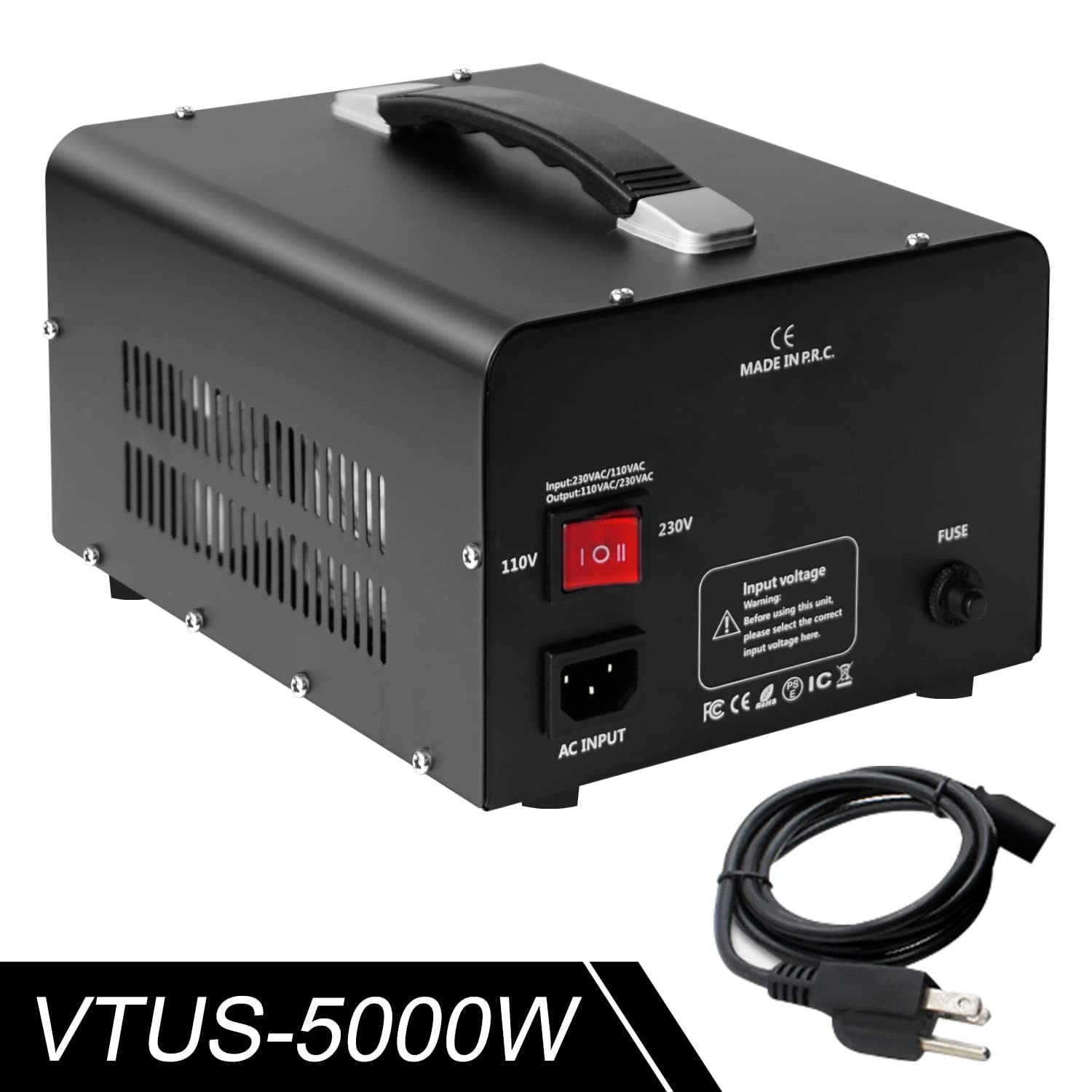 5000W Voltage Converter Transformer Step Up 110V-120V to220V-240V or Step Dow…