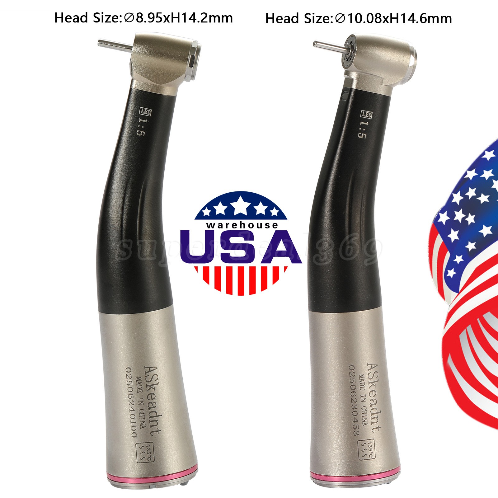 Dental 1:5 LED Contra Angle Low Speed Handpiece Increasing Inner Channel For NSK
