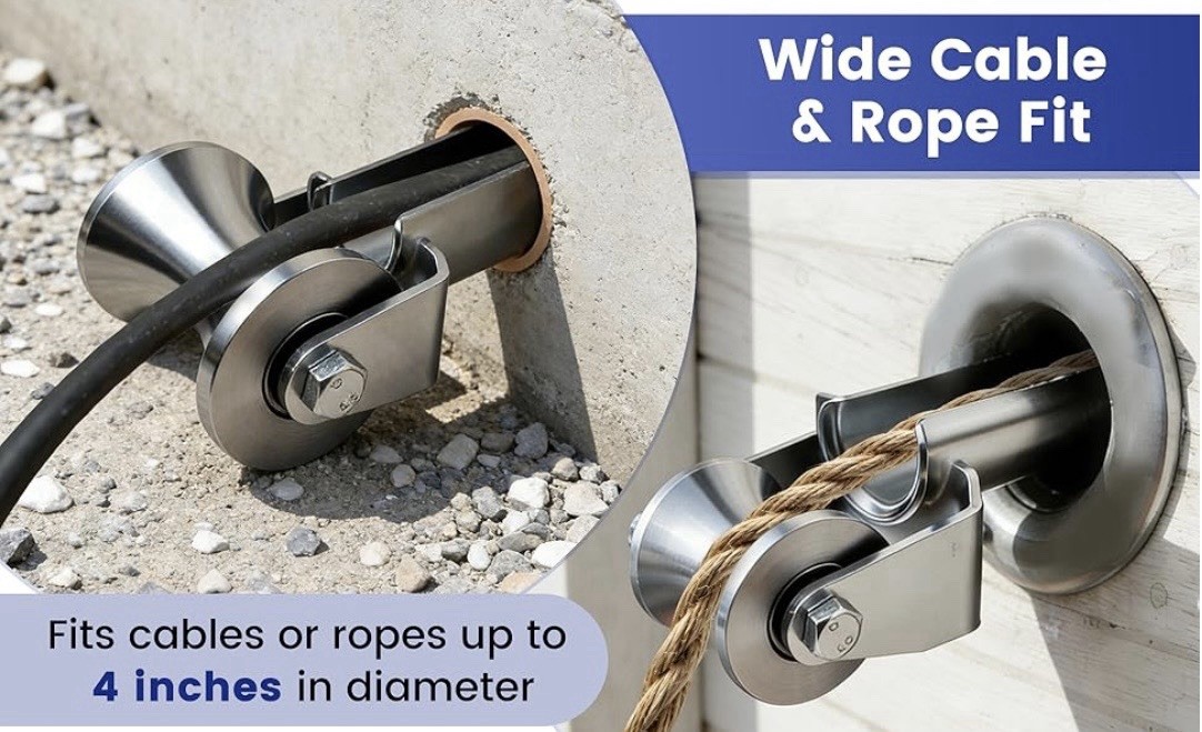 H-437 Heavy-Duty Cable Puller Sheave Steel Roller Guide 4 in Capacity