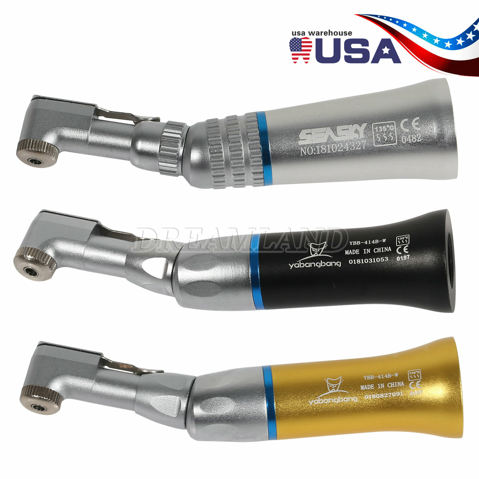 NSK Style Dental Slow Low Speed Contra Angle Handpiece Latch/Push E-Type 5 types