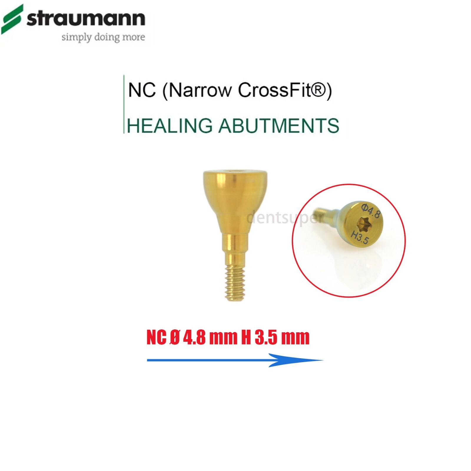 Dental For Straumann NC Healing Abutment Diameter 4.8mm Conical Heights 2/3.5/5