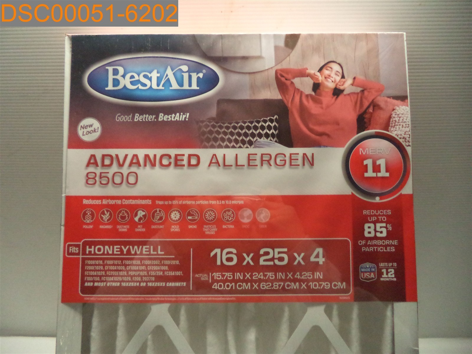 BENT ENDS: BestAir 16″ x 25″ x 4″ Advanced Allergen 8500 MERV11 FR-HW1625-11TR2