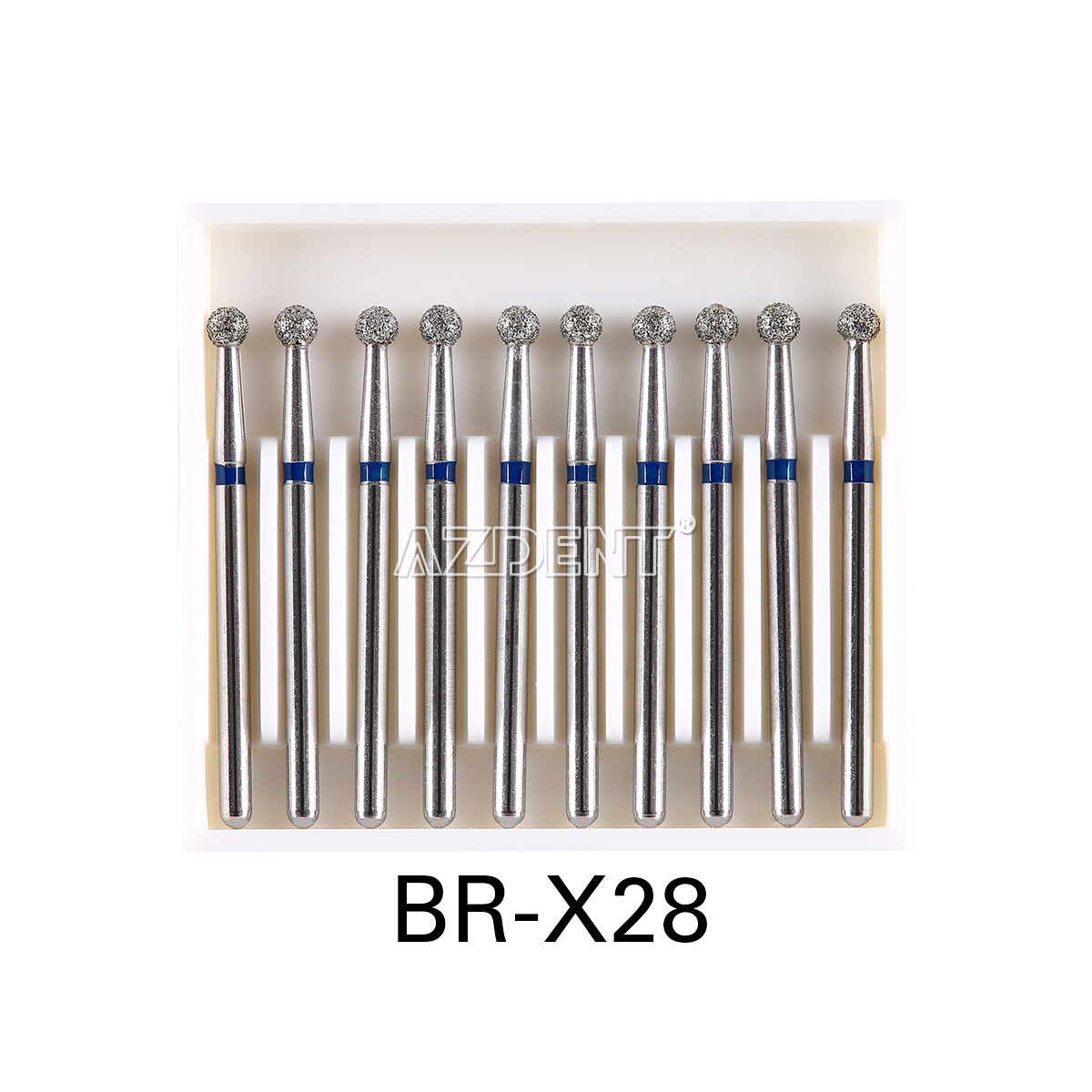 10pcs AZDENT Dental Diamond Burs FG 1.6mm Round Ball for High Speed Handpiece