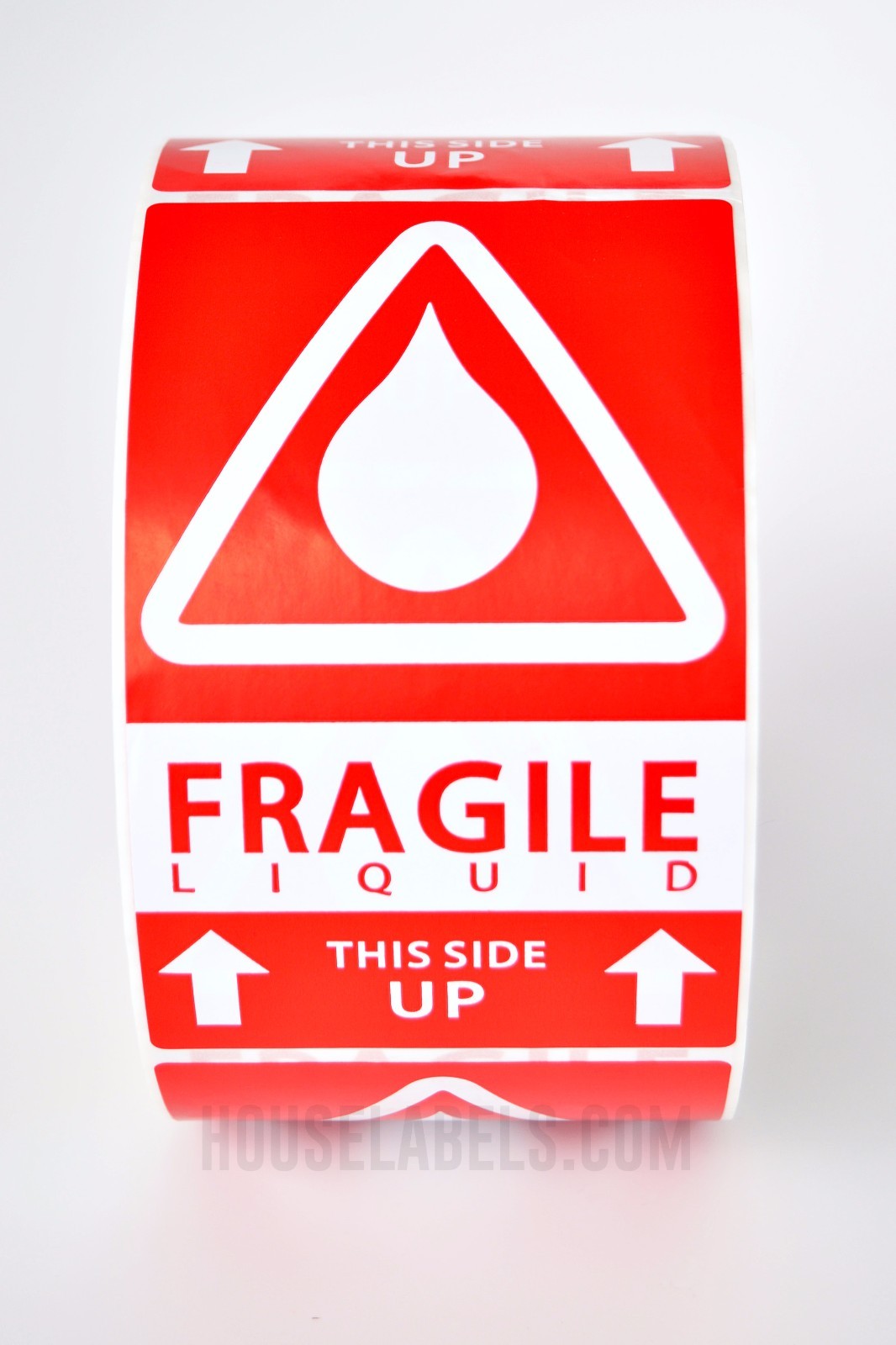 4 Rolls ; 500 Labels 3×5 (3″ x 5″) Pre-Printed Fragile LIQUID This Way Up Labels