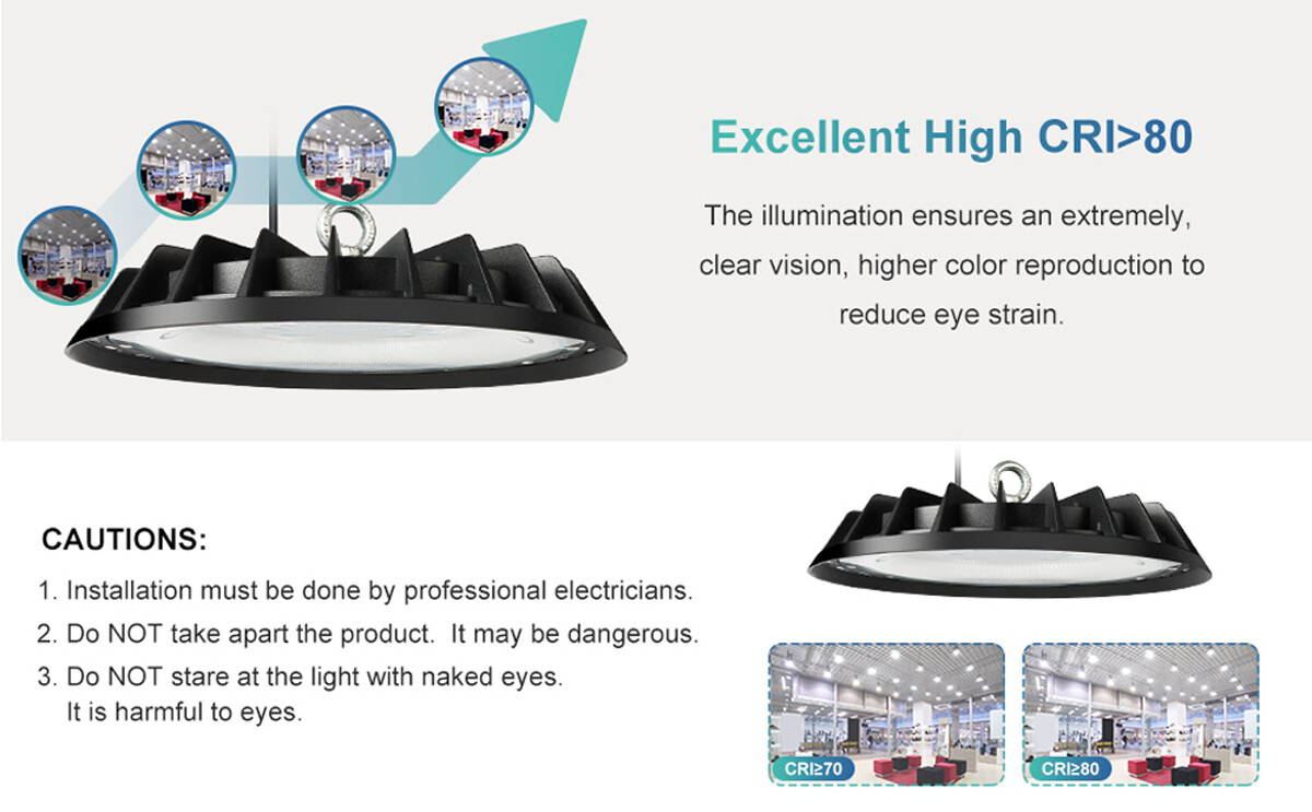 4 Pack 200W UFO Led High Bay Light Commercial Industrial Factory Light 90-277V