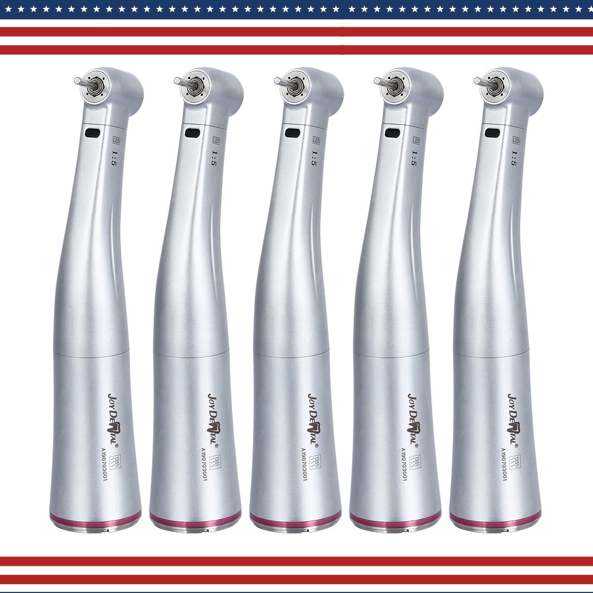Dental Electric LED 1:5 Increasing Fiber Optic Contra Angle Handpiece