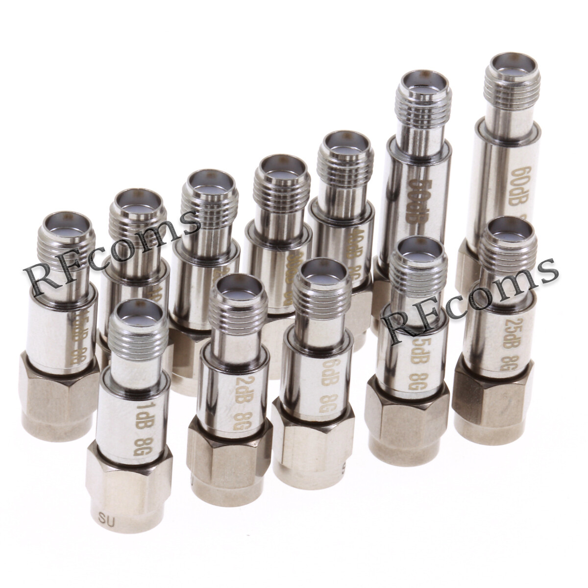 SMA-MF Attenuator Male to Female DC~8GHz 2W 1-60DB 10 20 40DB Coaxial Attenuator