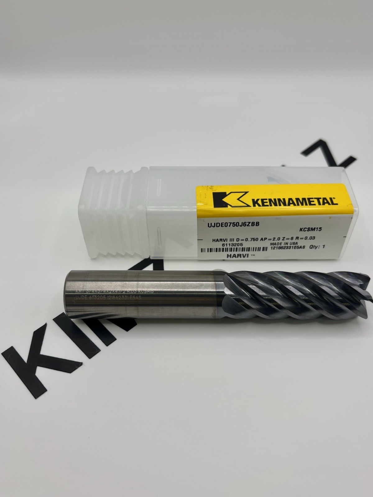 KENNAMETAL 6113205 CARBIDE 3/4×3/4x2x4 1/2 6F .030R END MILL. FREE SHIPPING