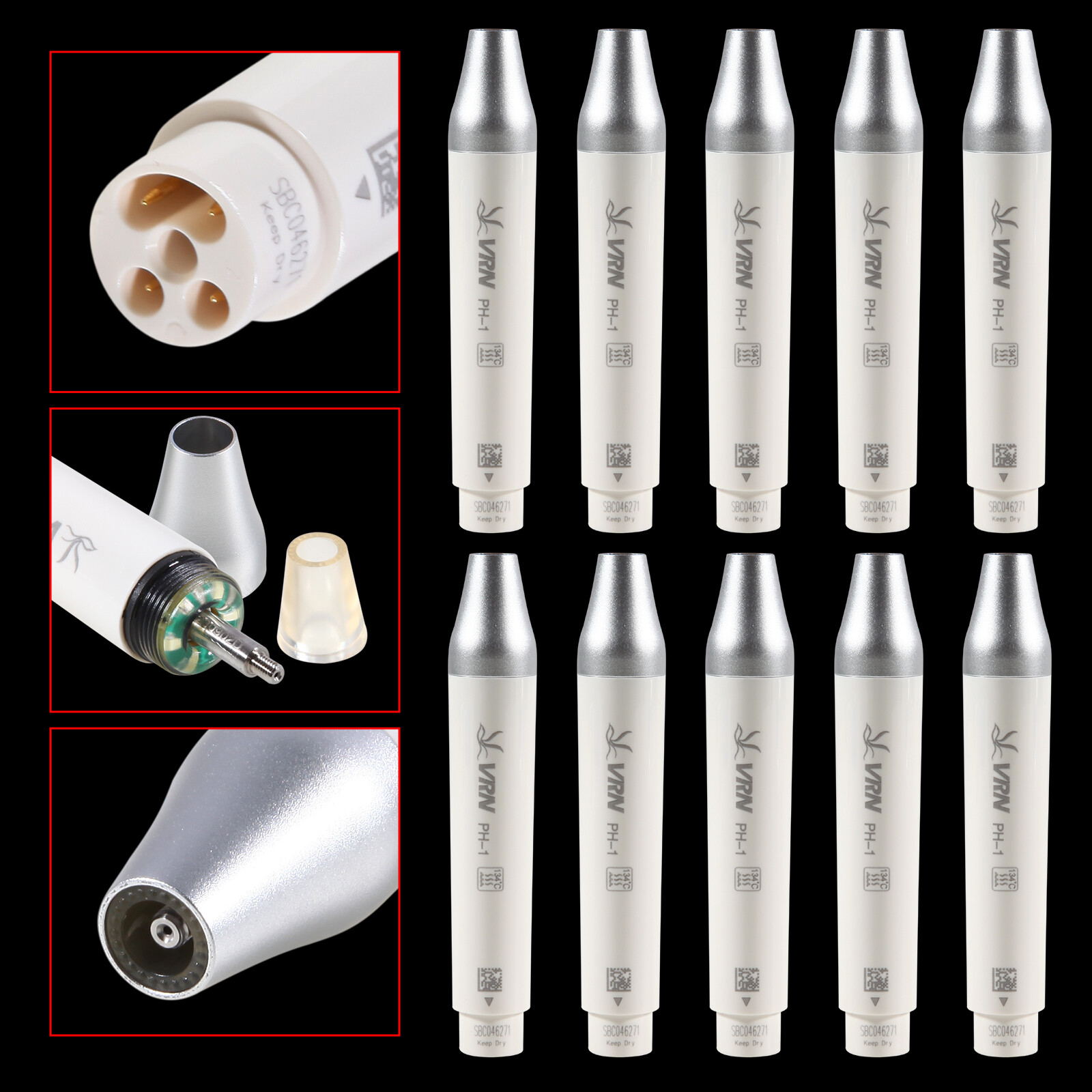 Dental Fiber Optic LED High Speed Handpiece / 6 Hole Quick Coupler For KaVo cavo