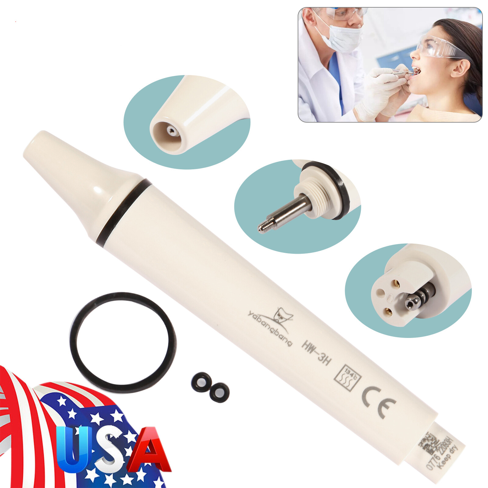 Dental Detachable Ultrasonic Piezo Scaler Handpiece fit EMS Woodpecker HW-3H