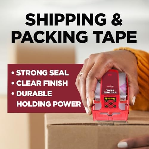 Scotch Secure Seal Ultra Clear Packaging Tape 1.88 in x 50 yd 2 Pack Shipping