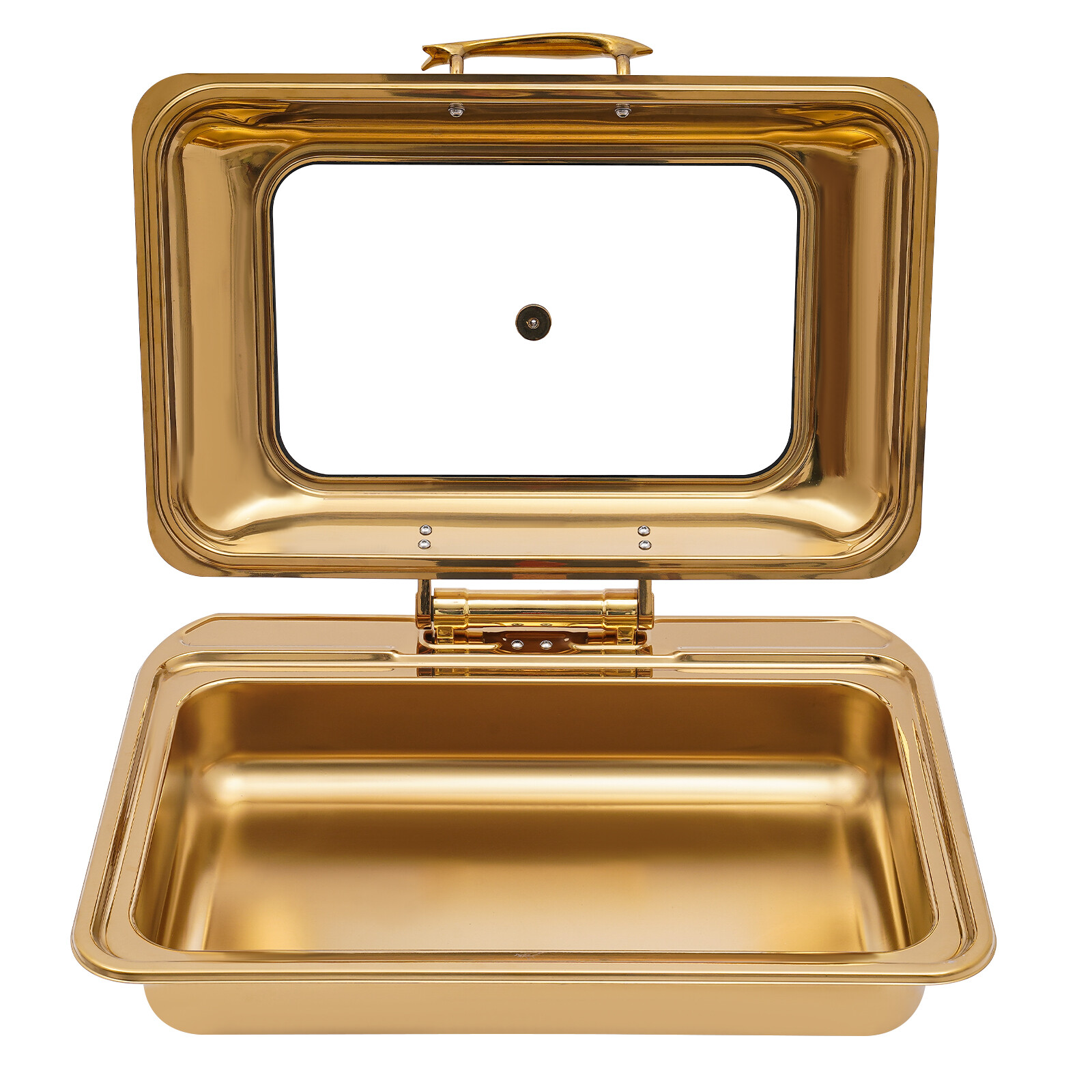 Gold 9QT Roll Top Chafing Dish Buffet Set Stainless Steel with Fuel Holder Home