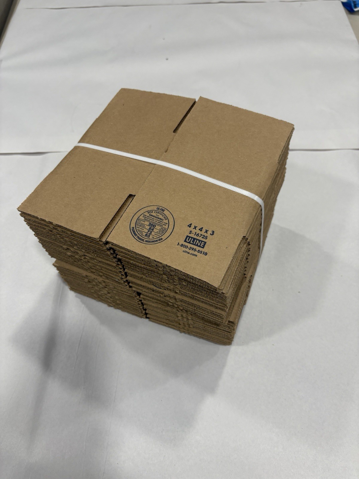 50 U-Line 4x4x3 Cardboard Shipping Boxes Corrugated Packing Mailer Box