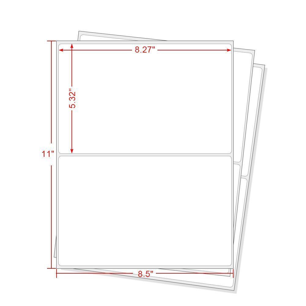 100-20000 Premium 8.5×5.5 Round Corner Shipping Labels Half Sheet Self Adhesive
