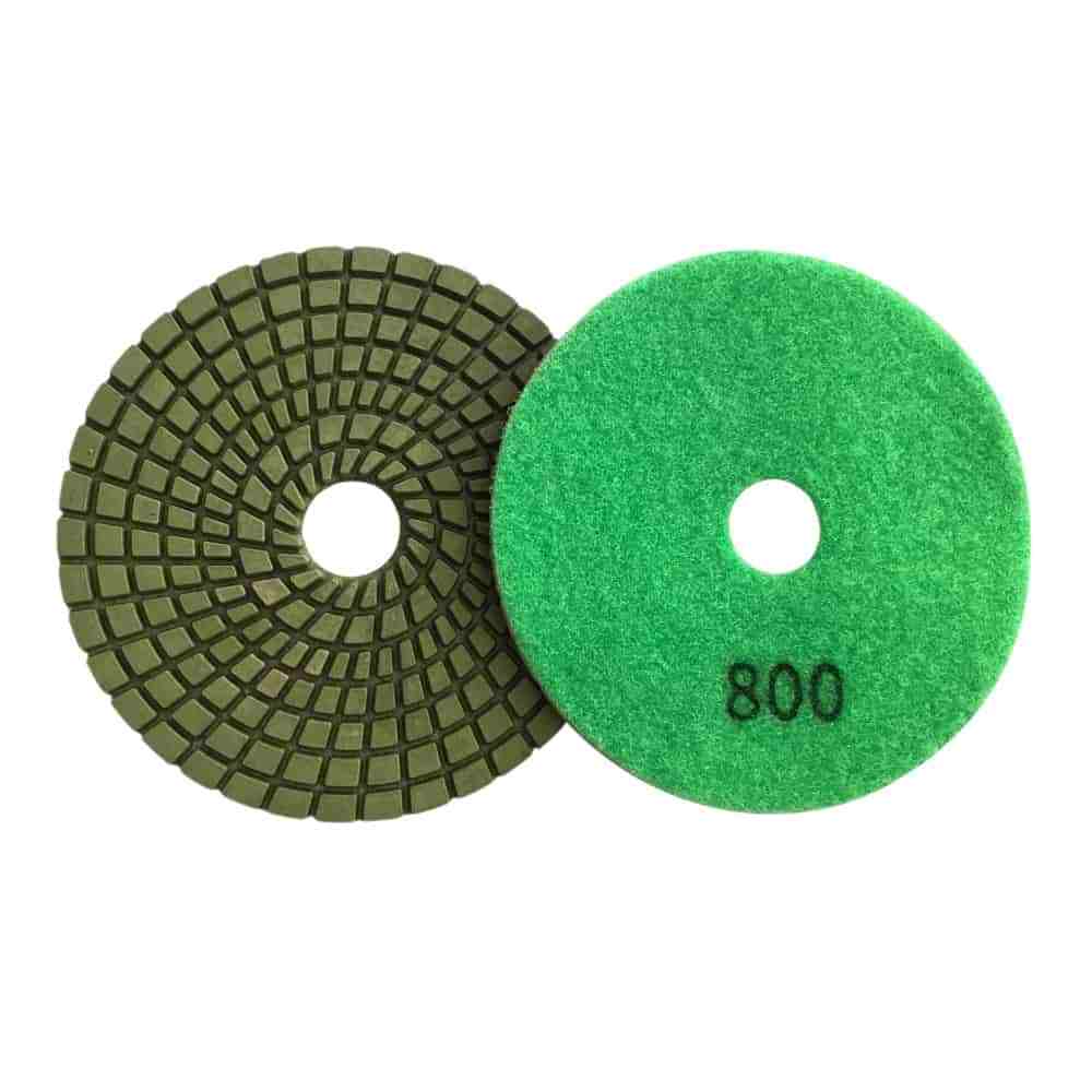 4″ Wet Polishing Pad Sets – #50 100 200 400 800 Grit w Rubber Backer