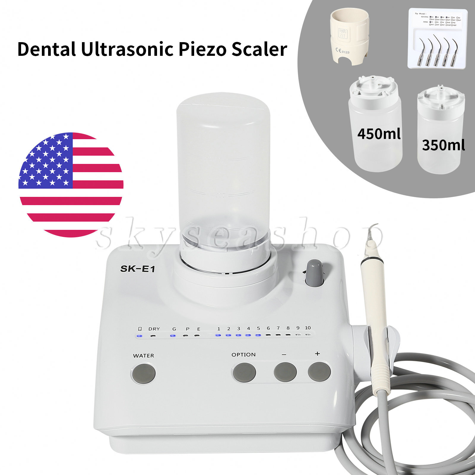Dental Ultrasonic Piezo Scaler fit EMS Woodpecker Handpiece + Auto Water Supply