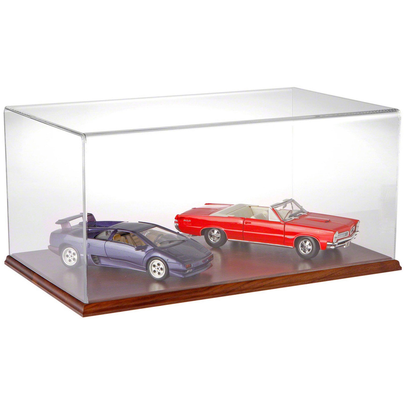 Plymor Clear Acrylic Display Case with Hardwood Base, 20″ W x 12″ D x 9″ H