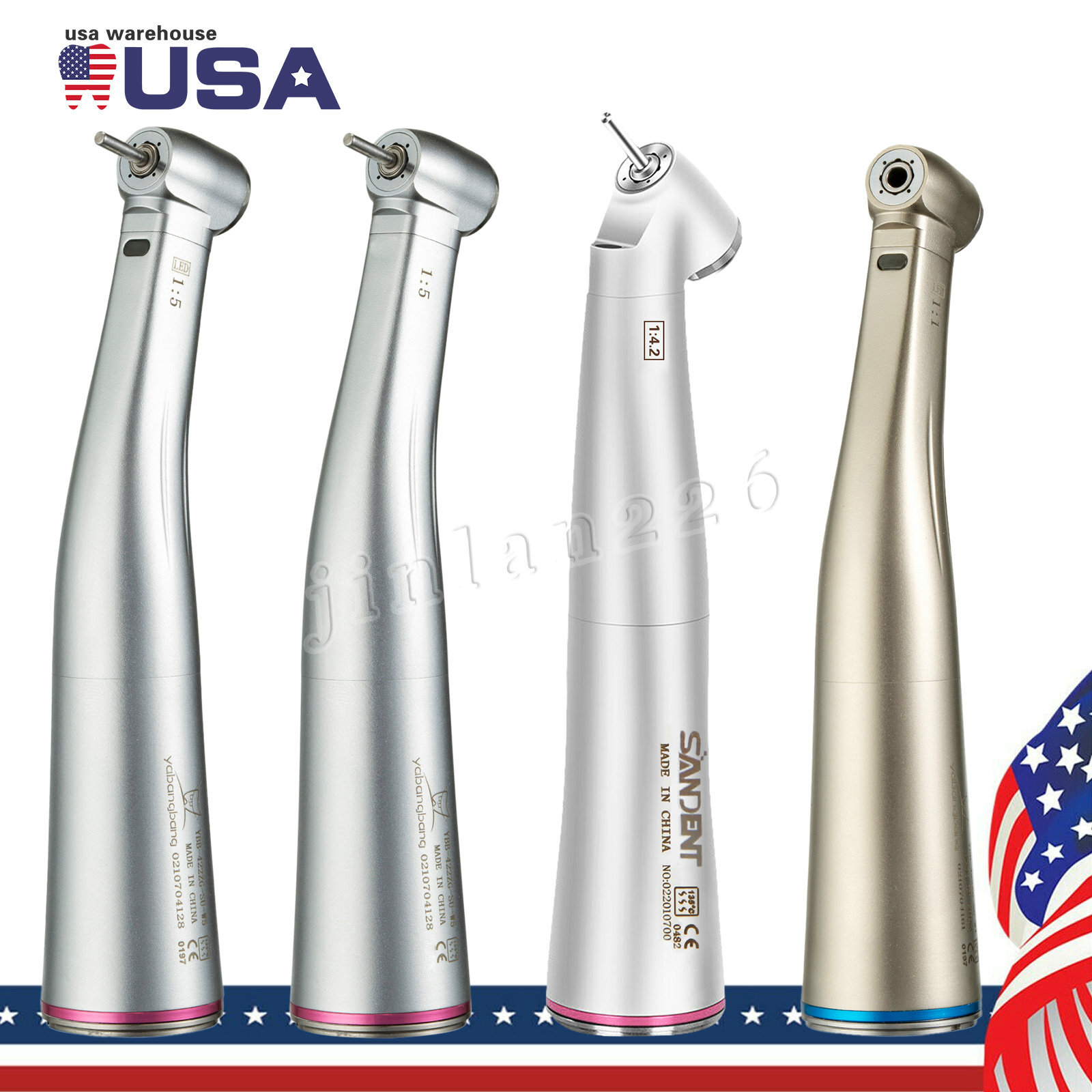 Dental 1:5 /1:1/ 1:4.2 Electric Contra Angle Handpiece Fits NSK E-TYPE FDA