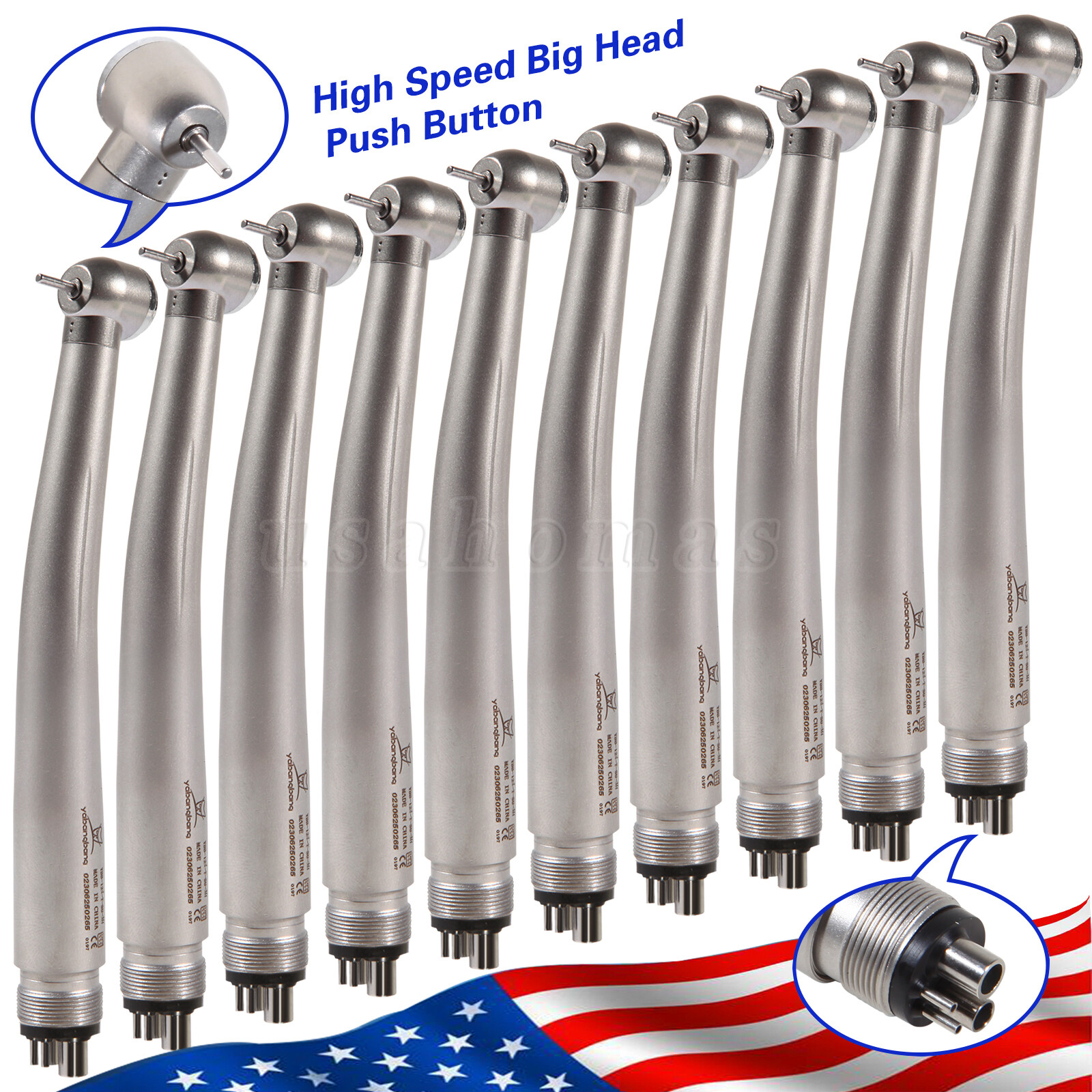 10* Yabangbang Dental High Speed Handpiece Push Turbine 4 Holes Fit NSK Pana Max
