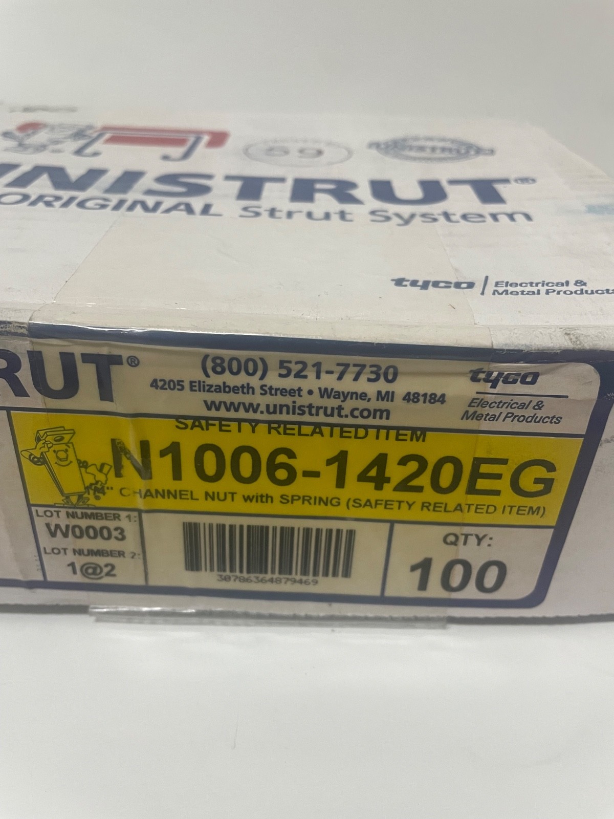 100 Count – Unistrut Strut Channel Nut w/ Spring 1/4″-20 Electro-Galvanized