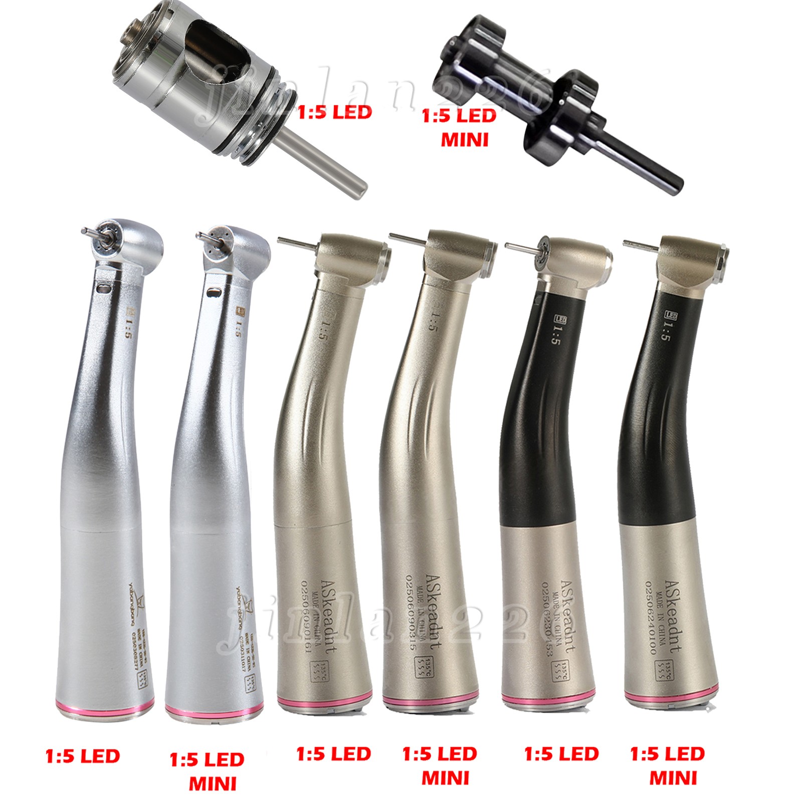 X95L Dental 1:5 LED Fiber Optic Contra Angle Handpiece Red Ring fit NSK Ti-MAX