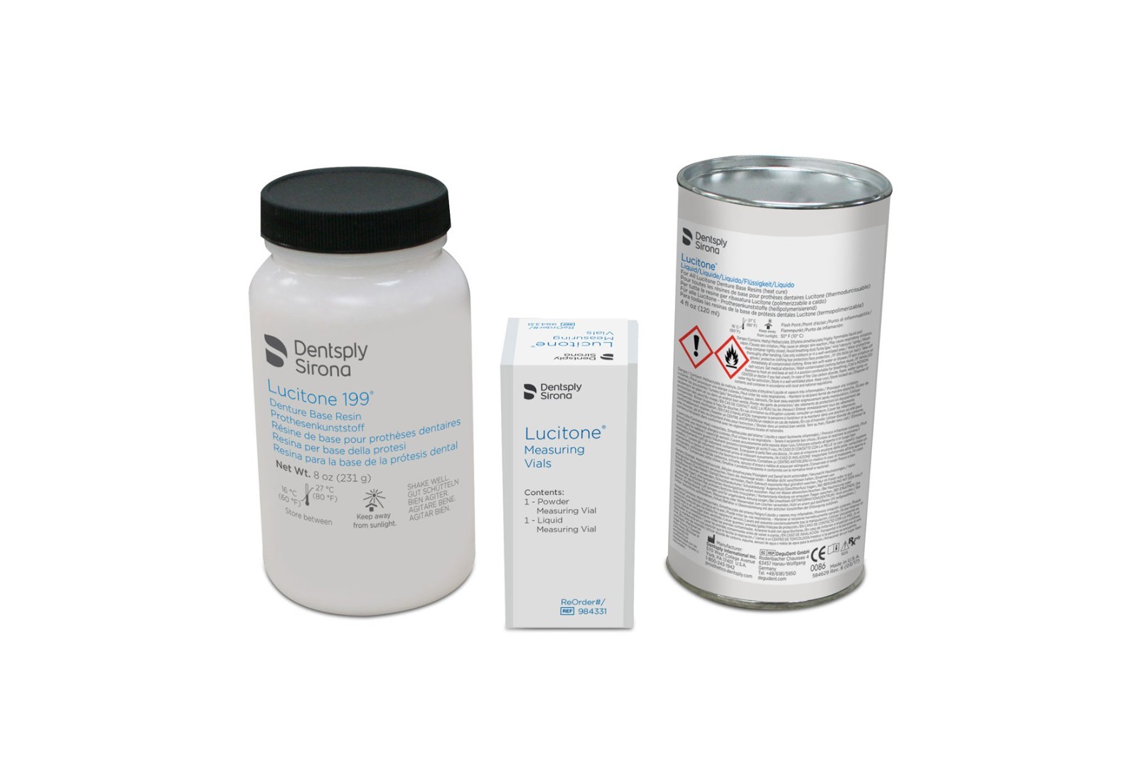 ORIGINAL DENTSPLY LUCITONE 199 HEAT CURE Denture Base Material SHADES AVAILBLE