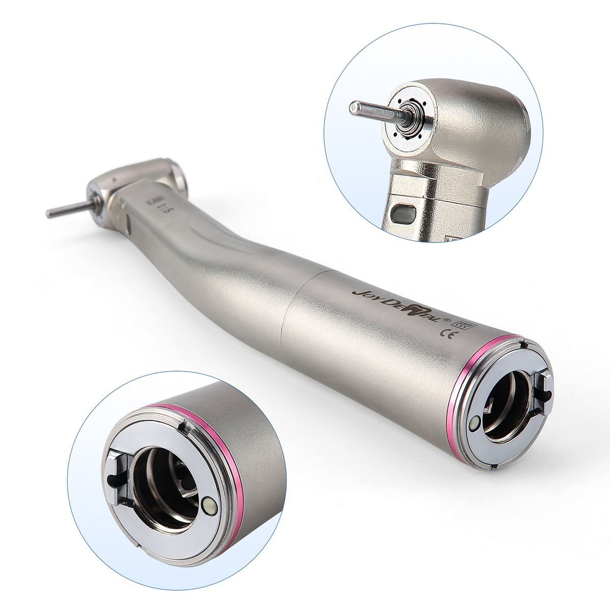 Dental Electric LED Standard 1:5 Fiber Optic Contra Angle Handpiece High Speed