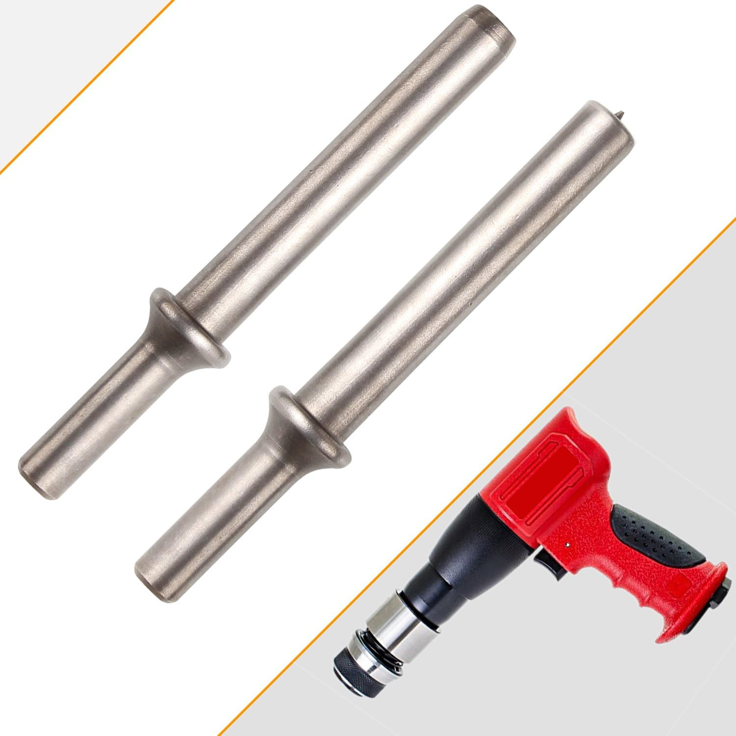 Heavy Duty 2pcs Rivet Set, Pneumatic Air Rivet Hammer Set for Shank 0.401 Ch…