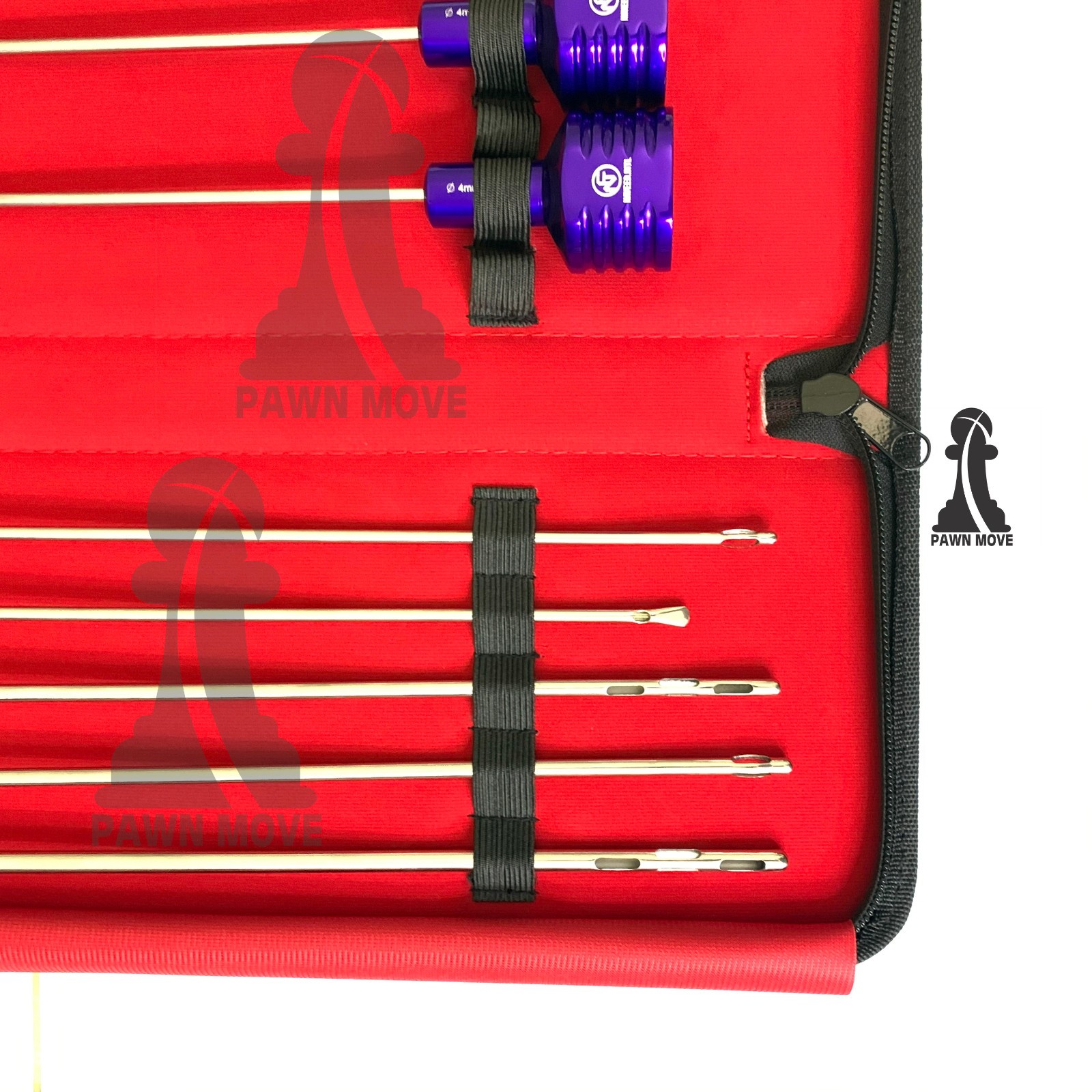 Cannula Set of 9 Pieces Liposuction Kit, 5 Fixed Handle, 2 Tomy Hub, 2 Luer Lock