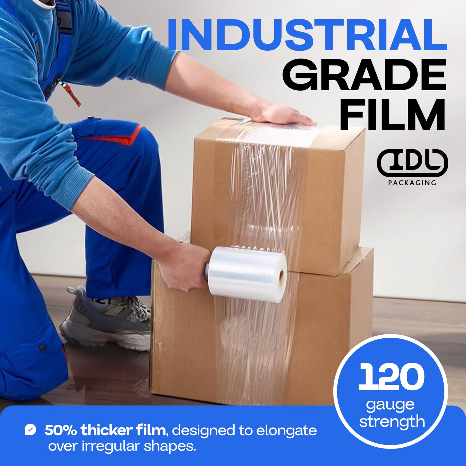 Idl Packaging 5 Stretch Wrap Mini Roll 700 Feet 120 Gauge Pack Of 2 An Extended