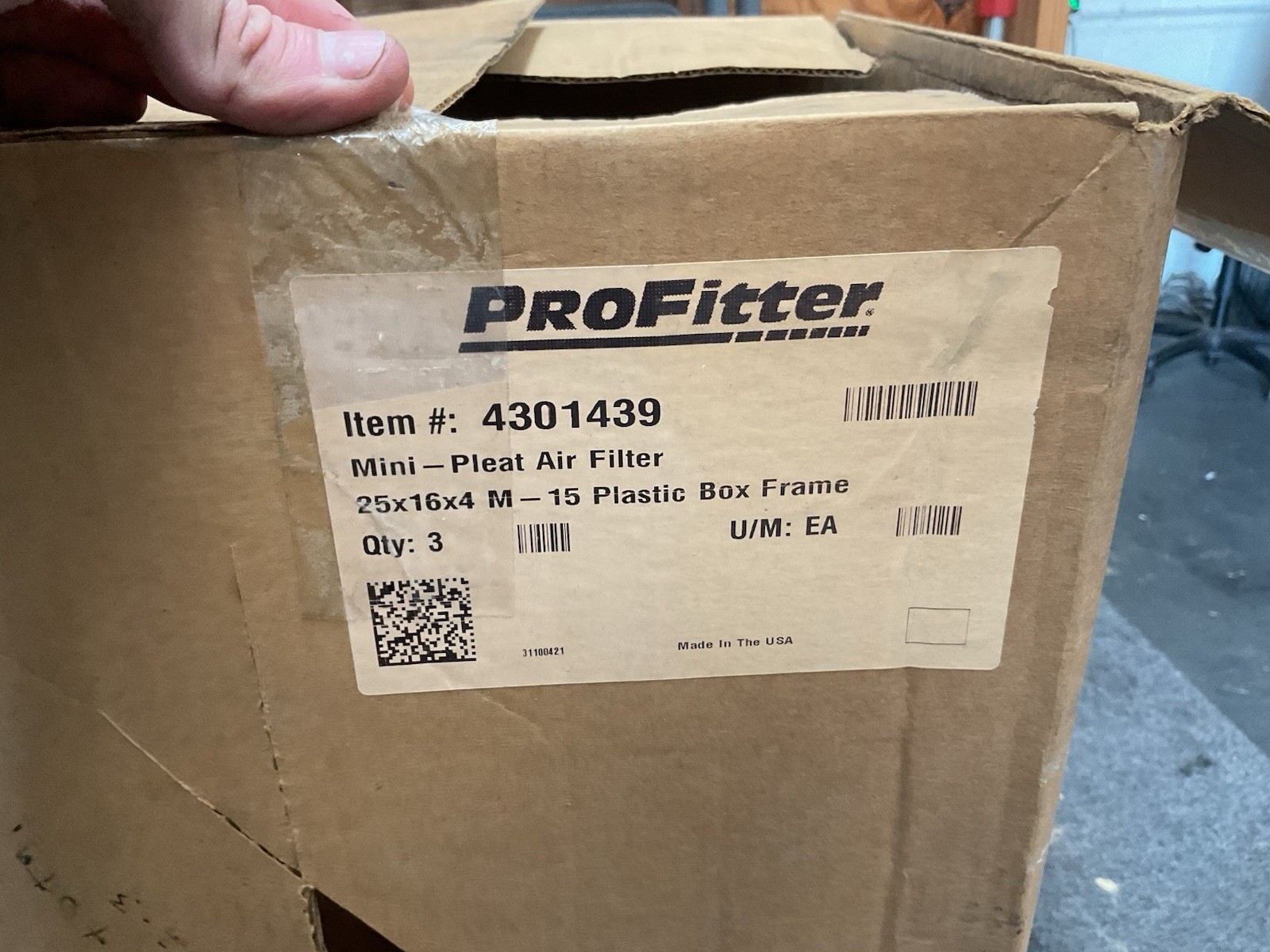 Pro Fitter 16x25x4 MERV 15 Mini Pleat HVAC Filters 4301439 High Efficie Lot of 3