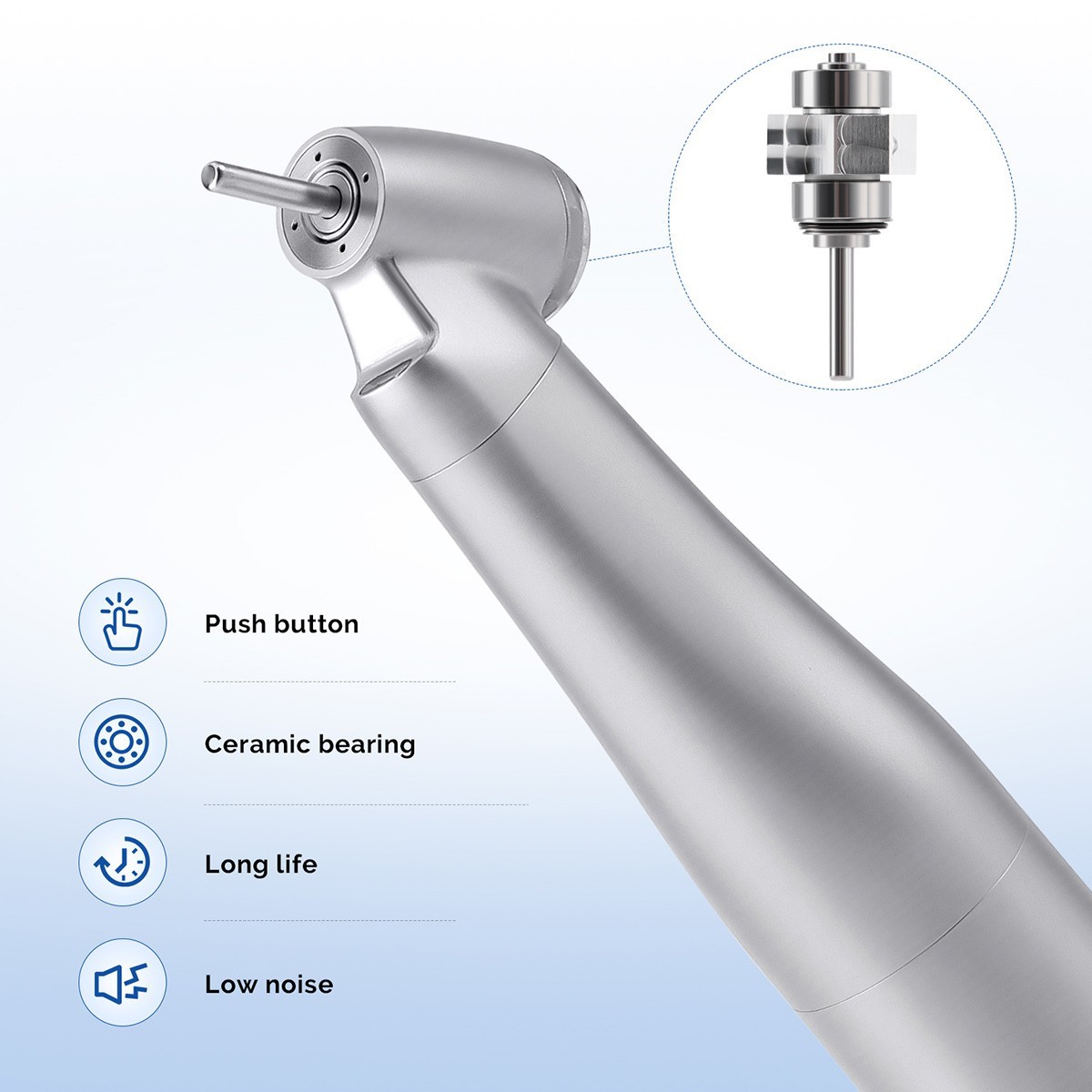 Dental 45 Degree 1:4.2 Increasing Electric Contra Angle Fiber Optic Handpiece