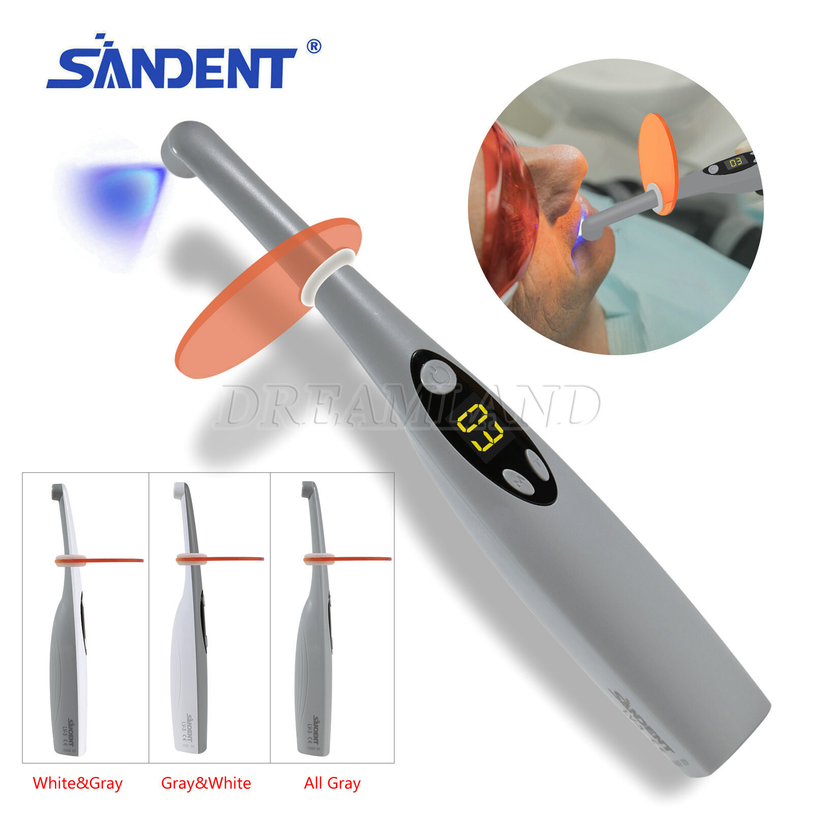 Lámpara de curado con luz LED curado dental Resina compuesta inalámbrica LV3